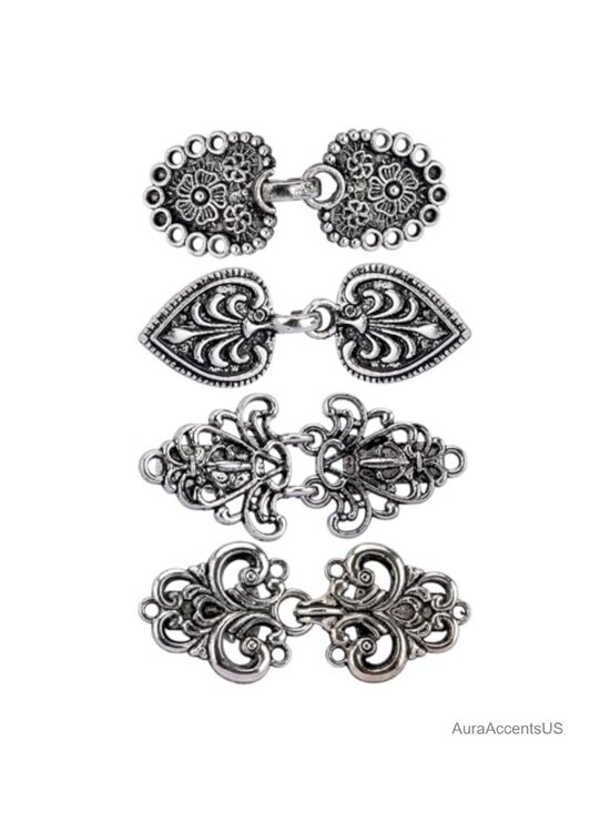 Other - Vintage Sweater Clips - 4 Pack Metal Cardigan Shawl Collar Clasp Brooch